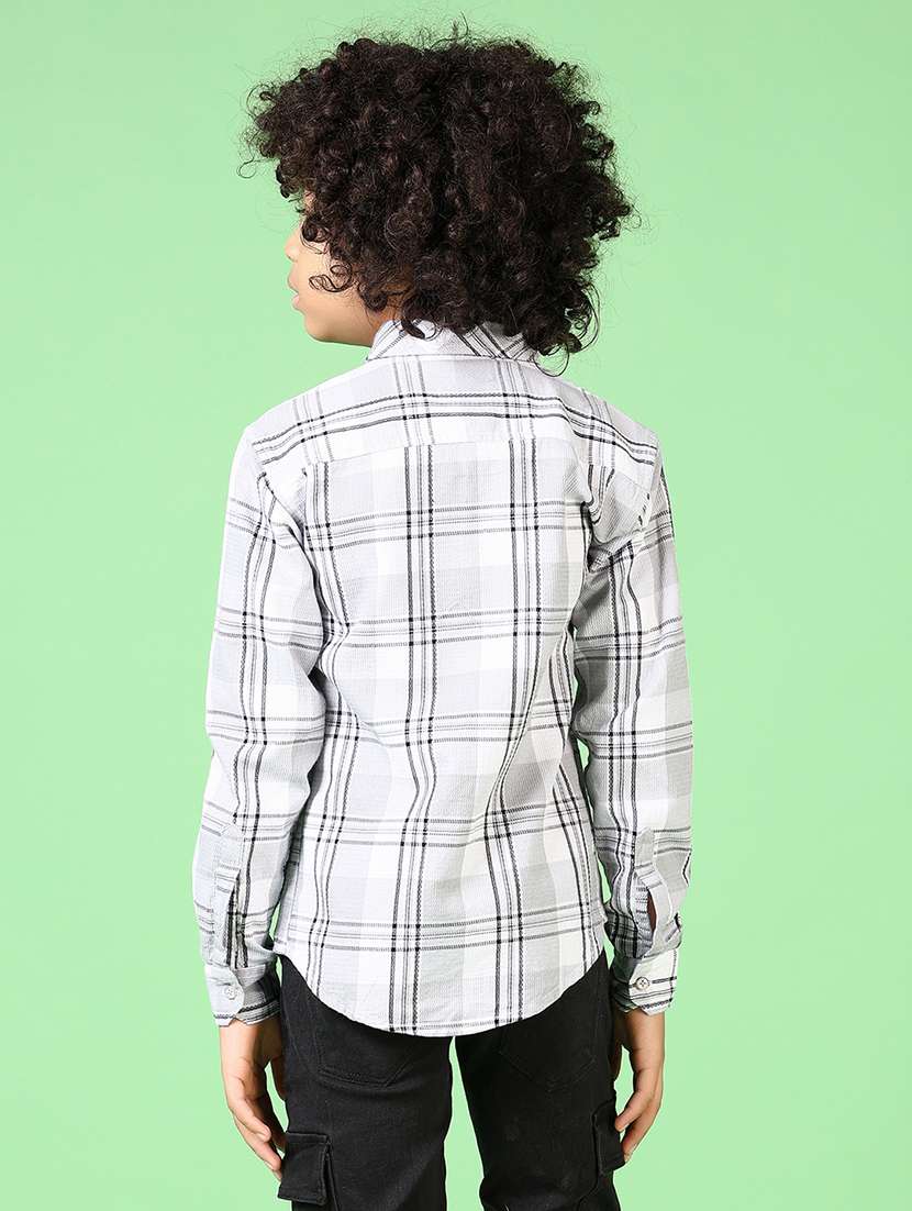 boys long sleeves checkered shirt - 21633275 -  Standard Image - 3