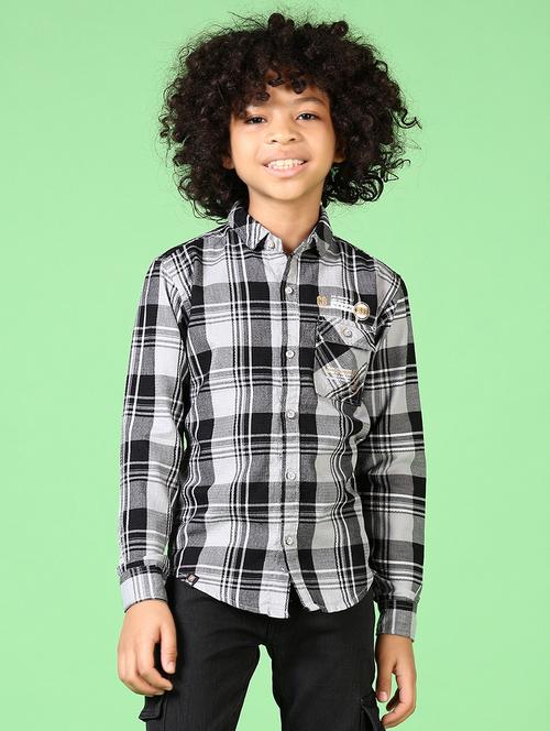 boys long sleeves checkered shirt - 21633276 - Standard Image - 0