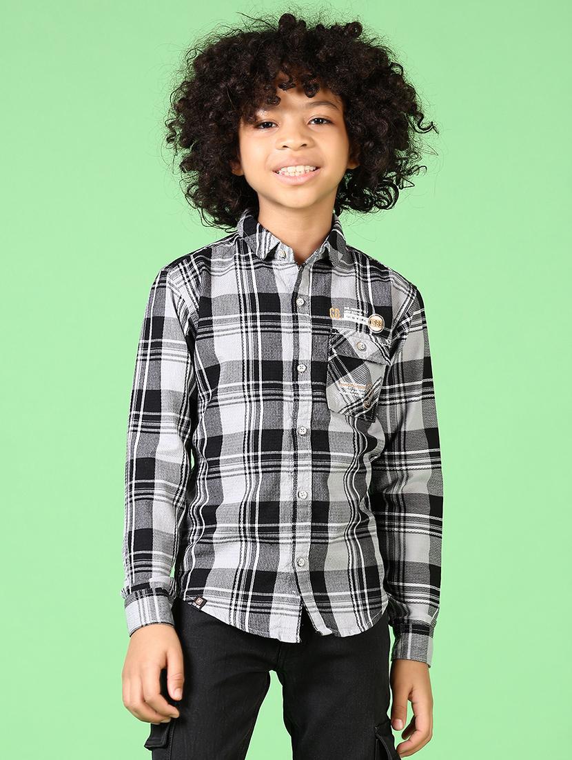 boys long sleeves checkered shirt - 21633276 - Zoom Image - 0