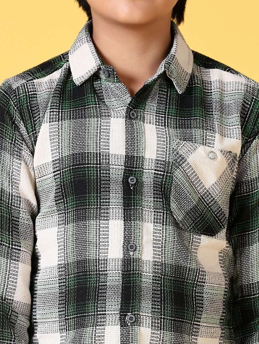 boys checkered long sleeve casual shirt - 21633377 -  Standard Image - 5