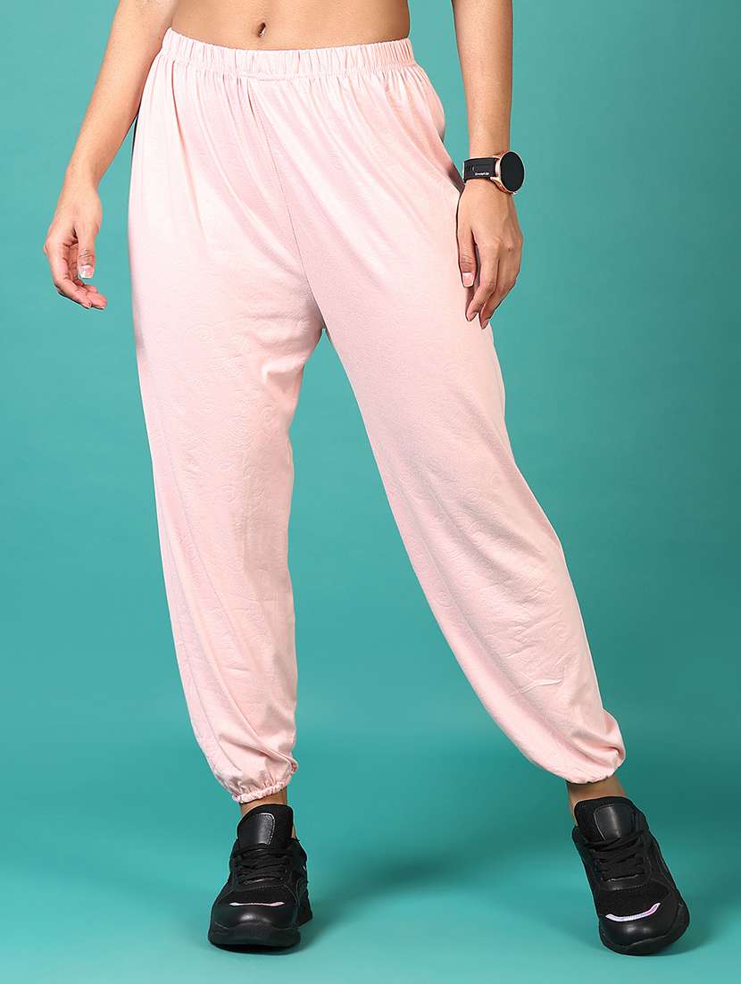 women solid mid rise jogger