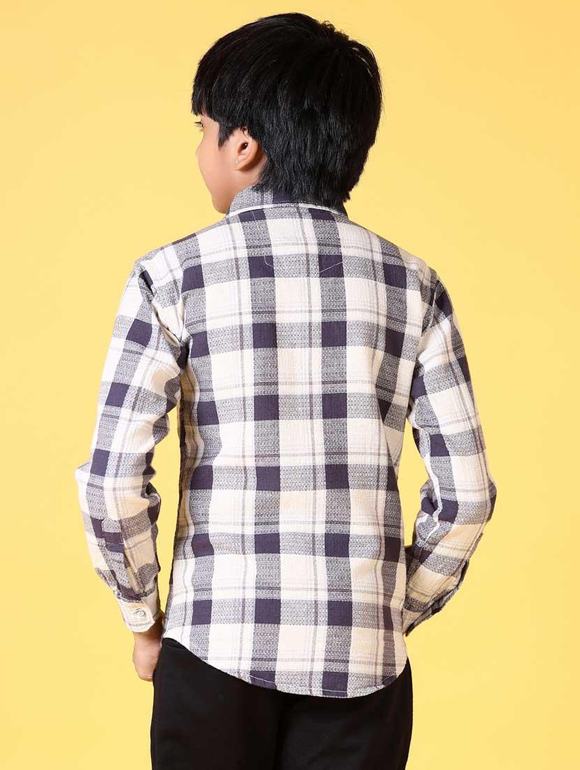 boys long sleeves checkered shirt - 21633395 - Standard Image - 3