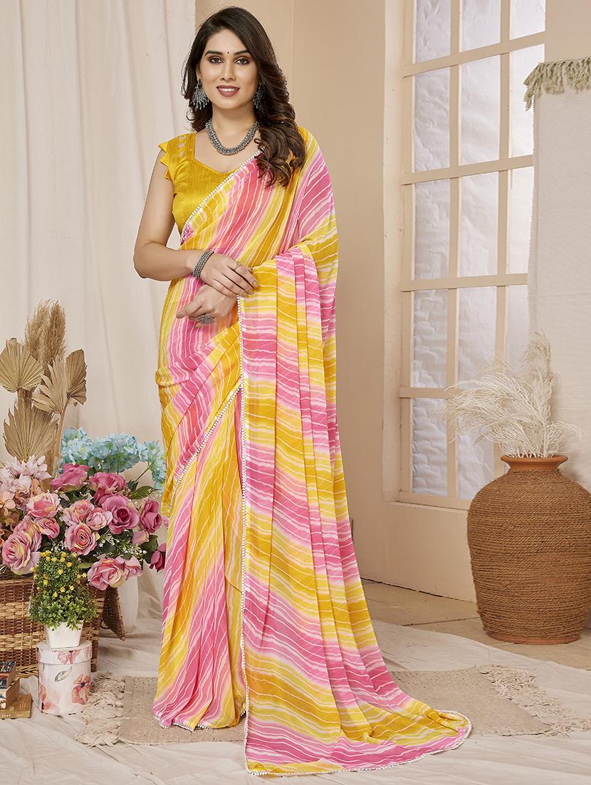 women printed ready to wear saree with blouse - 21634167 - Zoom Image - 0