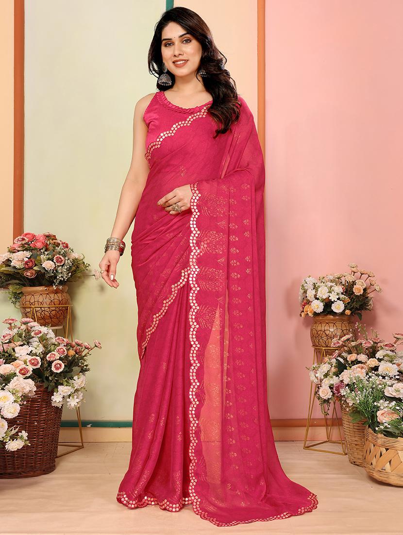 women foil printed saree with blouse - 21634177 -  Zoom Image - 0