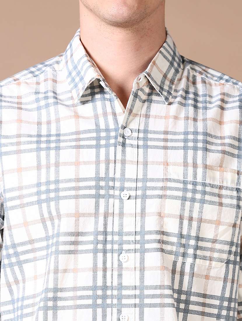 men checkered long sleeve casual shirt - 21634188 -  Standard Image - 5