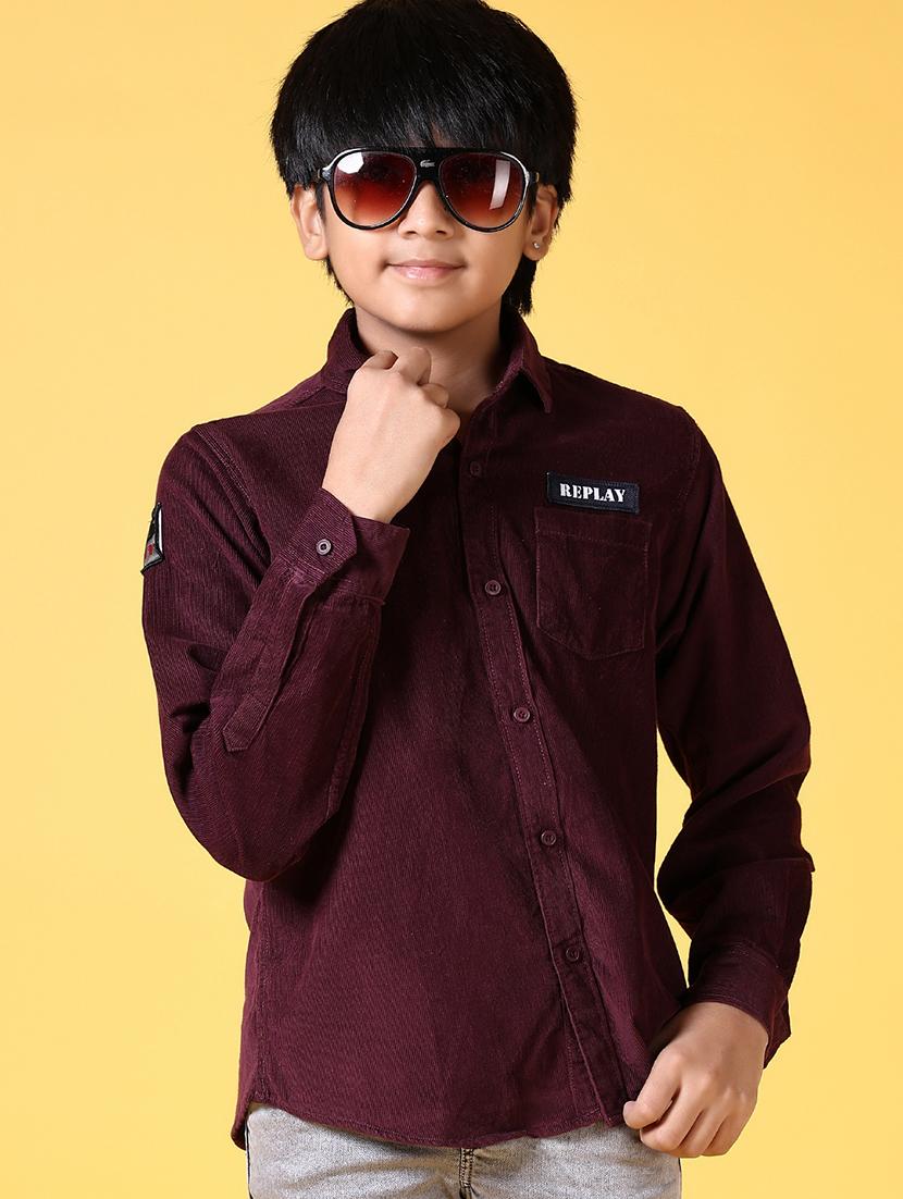 boys solid long sleeve casual shirt - 21634194 - Standard Image - 3