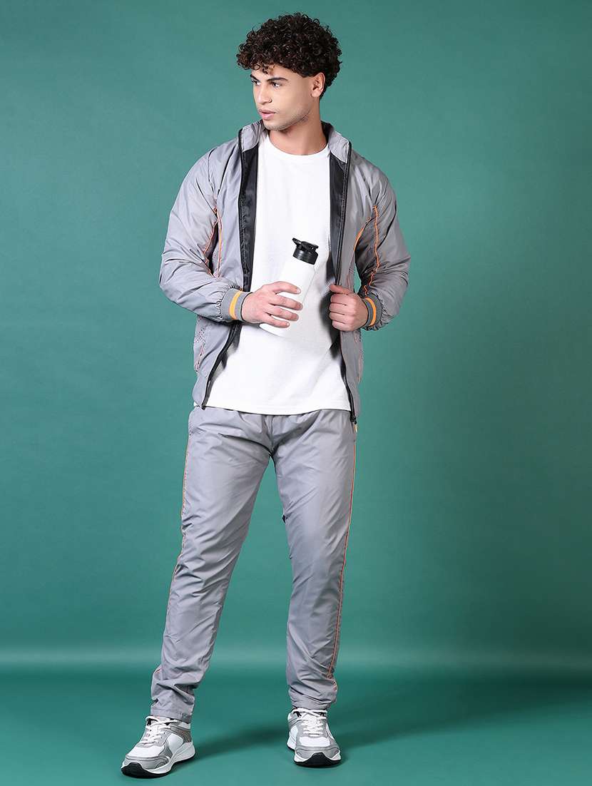 men solid ankle length track suit