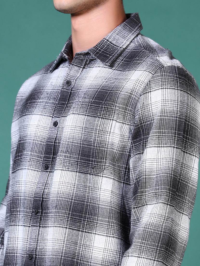 men checkered long sleeve casual shirt - 21634211 - Standard Image - 5