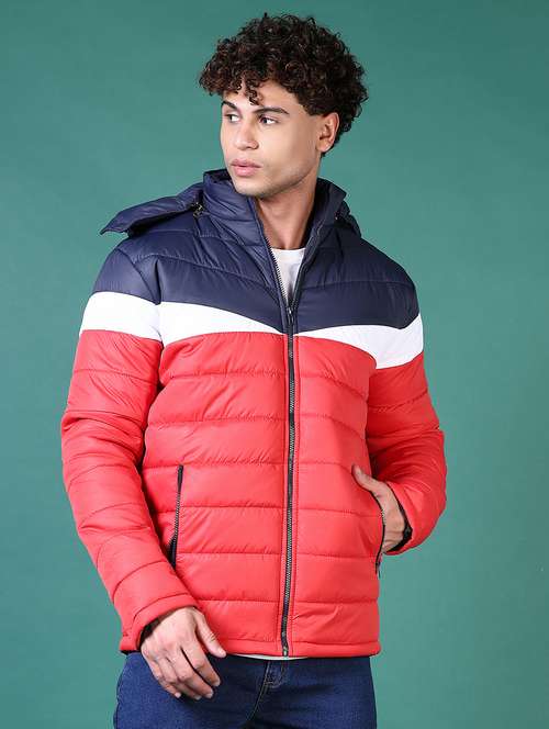 men color block long sleeve quilted jacket - 21634230 -  Standard Image - 0
