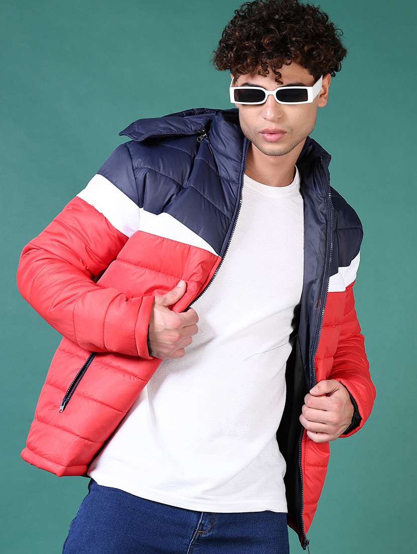 men color block long sleeve quilted jacket - 21634230 -  Standard Image - 3