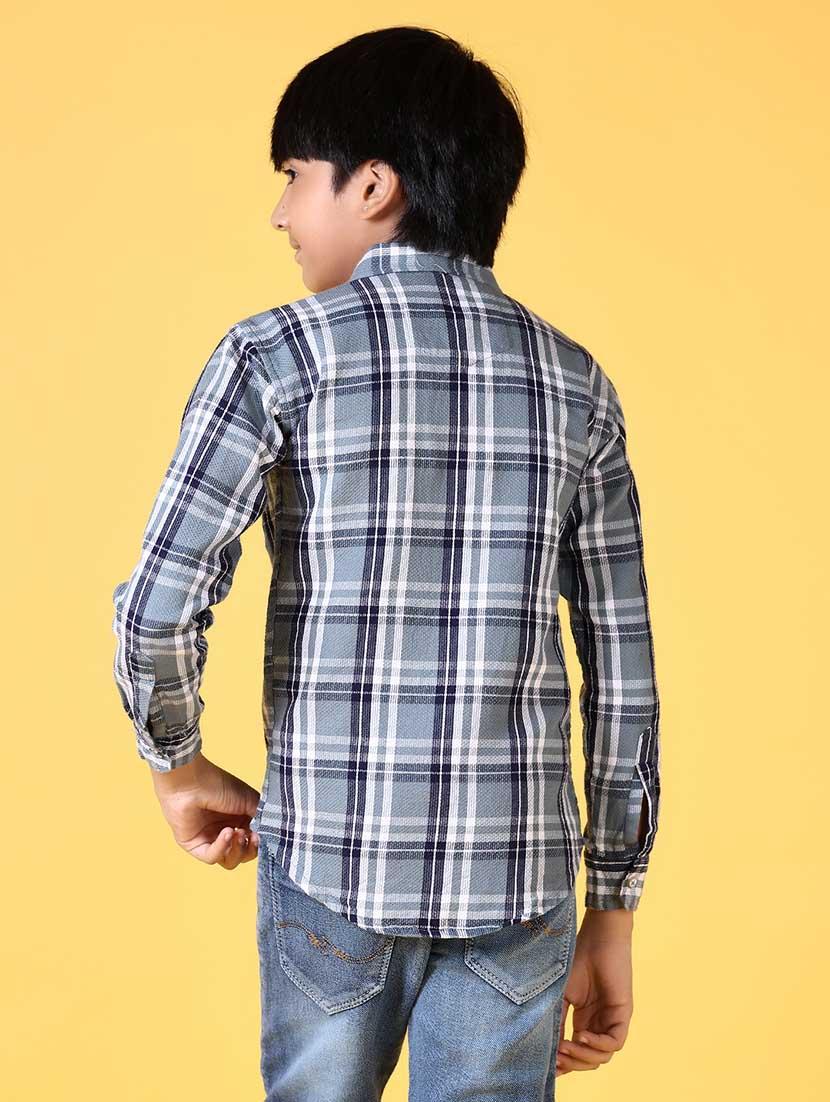 boys long sleeves checkered shirt - 21634438 - Standard Image - 3