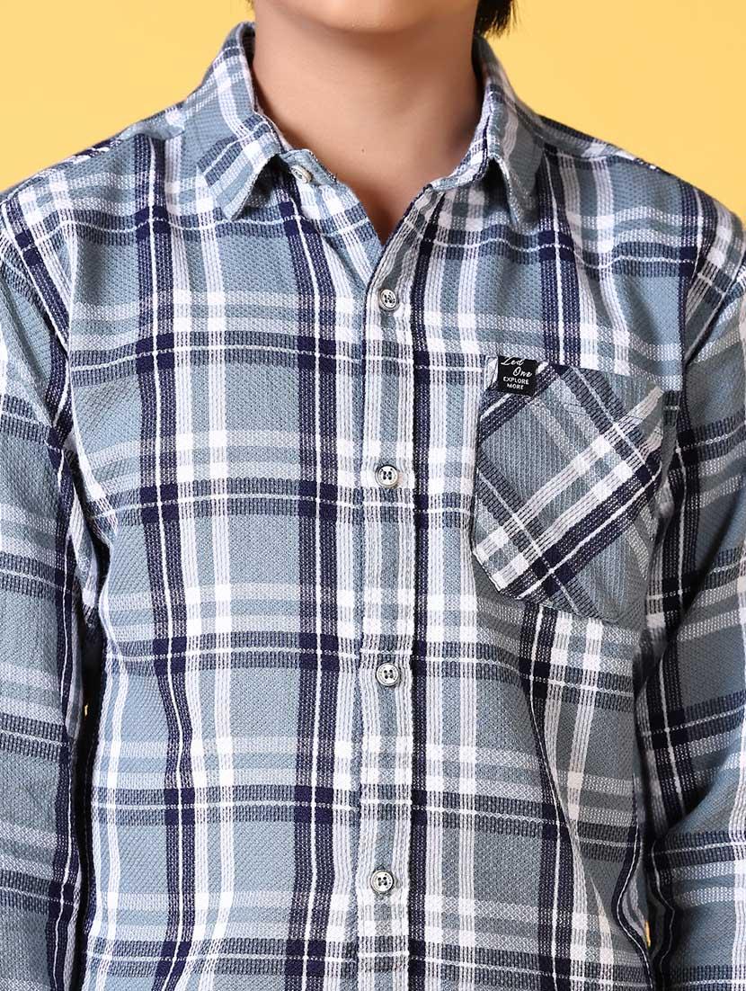 boys long sleeves checkered shirt - 21634438 - Standard Image - 5