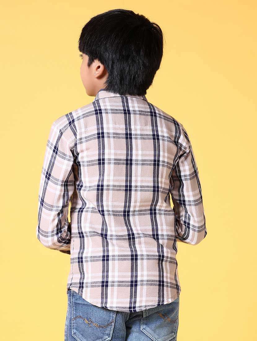 Boys Long Sleeves Checkered Shirt - 21634439 -  Standard Image - 3
