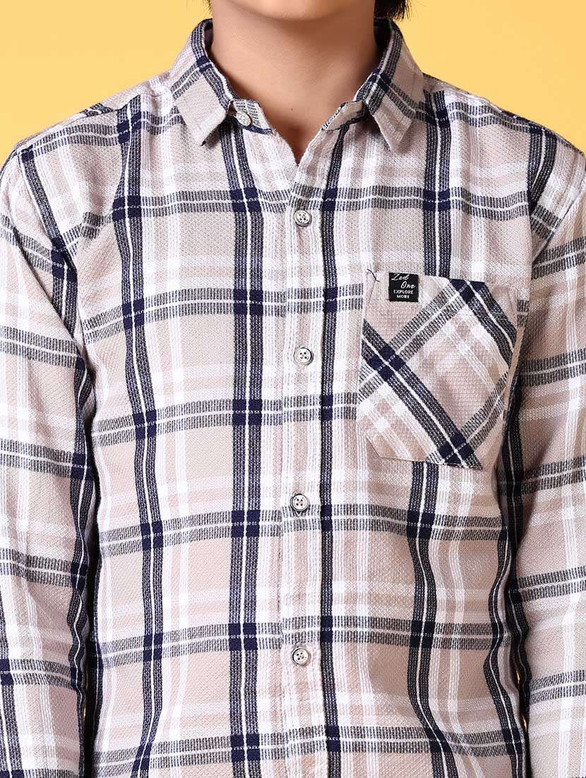 Boys Long Sleeves Checkered Shirt - 21634439 -  Standard Image - 5