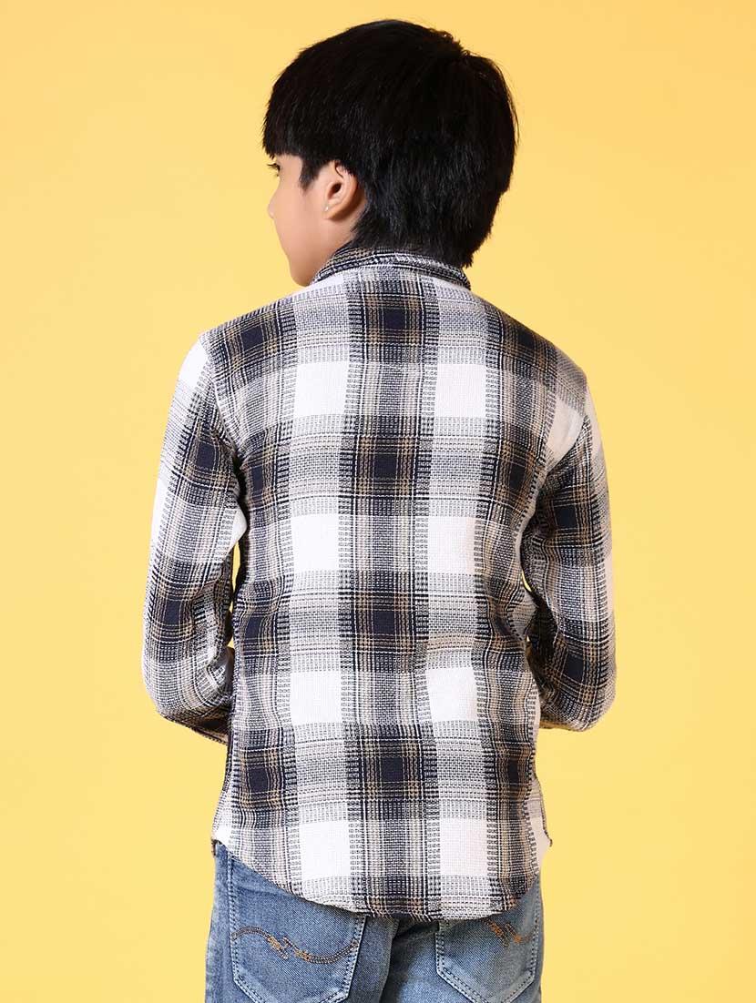 boys long sleeves checkered shirt - 21634444 - Standard Image - 3