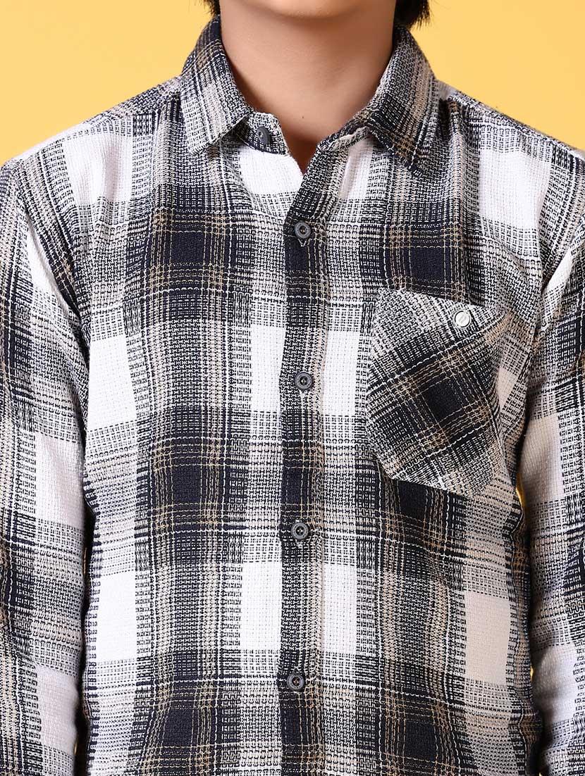 boys long sleeves checkered shirt - 21634444 - Standard Image - 5