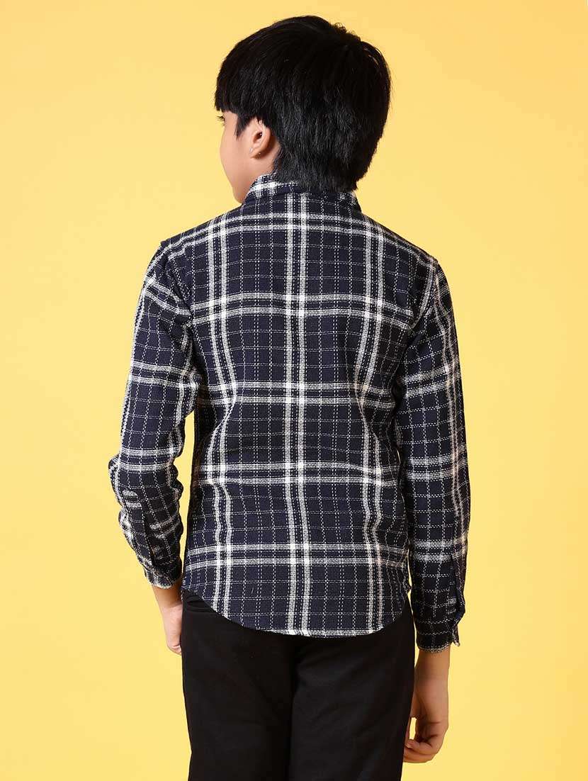 boys long sleeves checkered shirt - 21634445 - Standard Image - 3