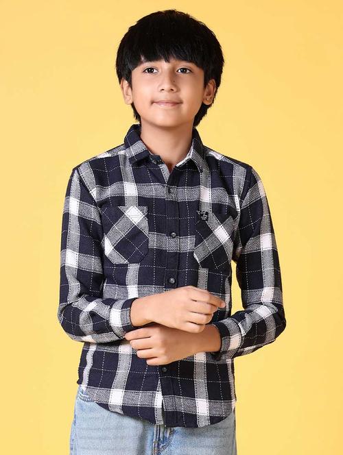 boys long sleeves checkered shirt - 21634447 - Standard Image - 0