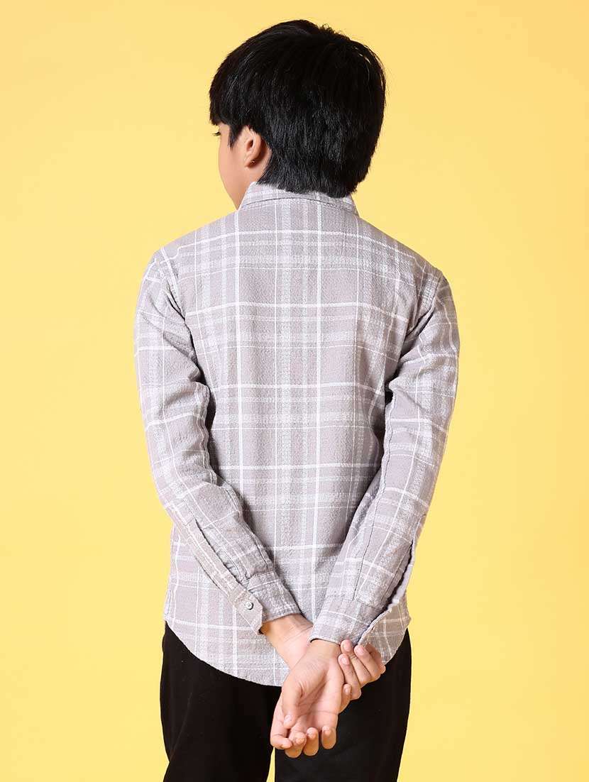 boys long sleeves checkered shirt - 21634450 -  Standard Image - 3
