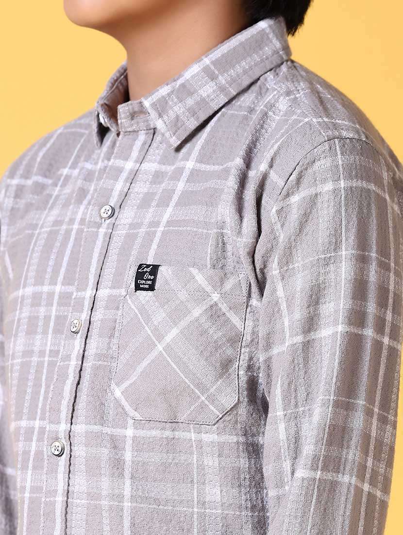 boys long sleeves checkered shirt - 21634450 -  Standard Image - 5
