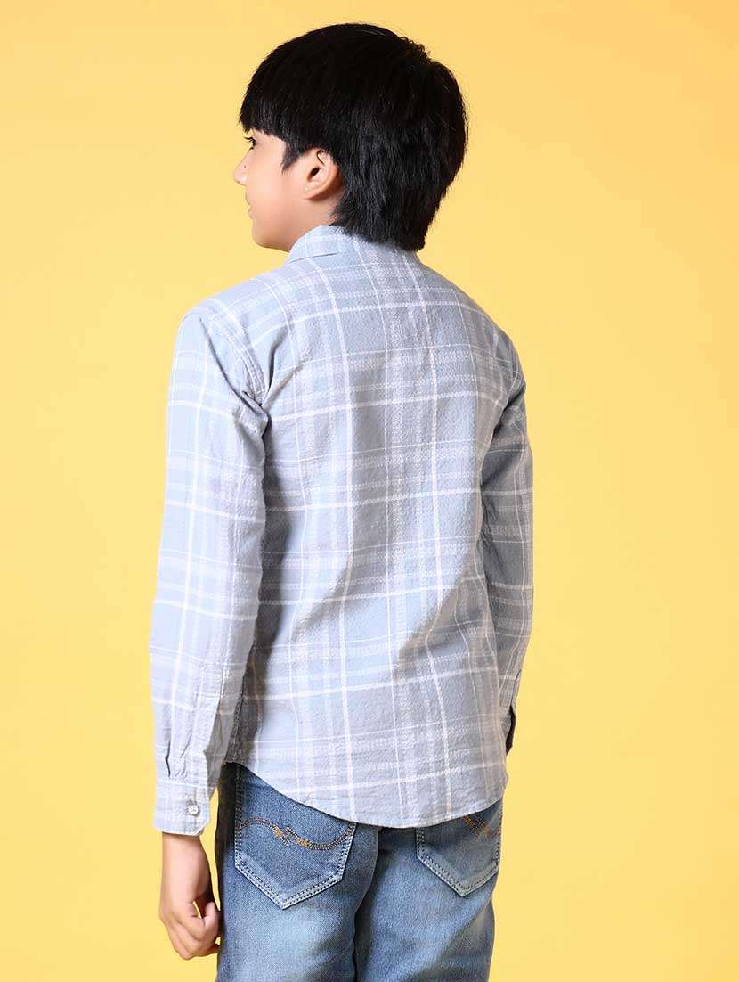 boys long sleeves checkered shirt - 21634451 -  Standard Image - 3