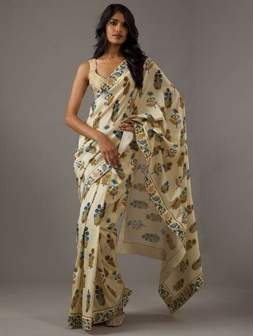 women floral printed saree with blouse - 21634490 - Standard Image - 0
