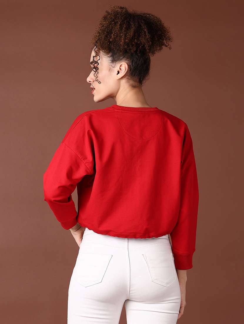 women long sleeves chest print sweatshirt - 21634622 -  Standard Image - 3