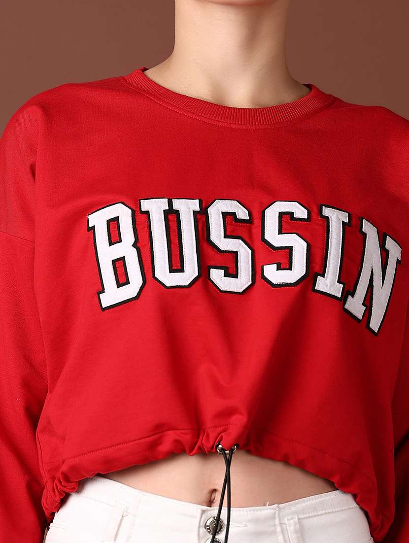 women long sleeves chest print sweatshirt - 21634622 -  Standard Image - 5