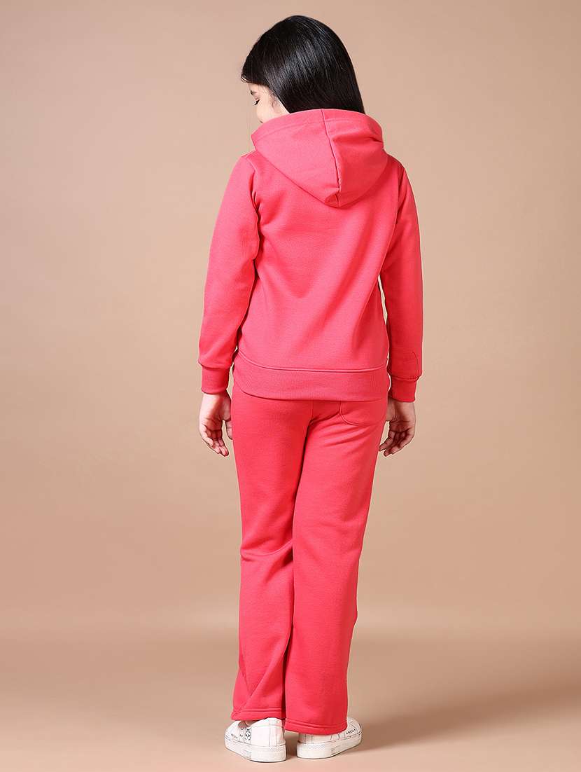 girls typography print sweatshirt & pyjama full length set - 21634627 -  Standard Image - 3