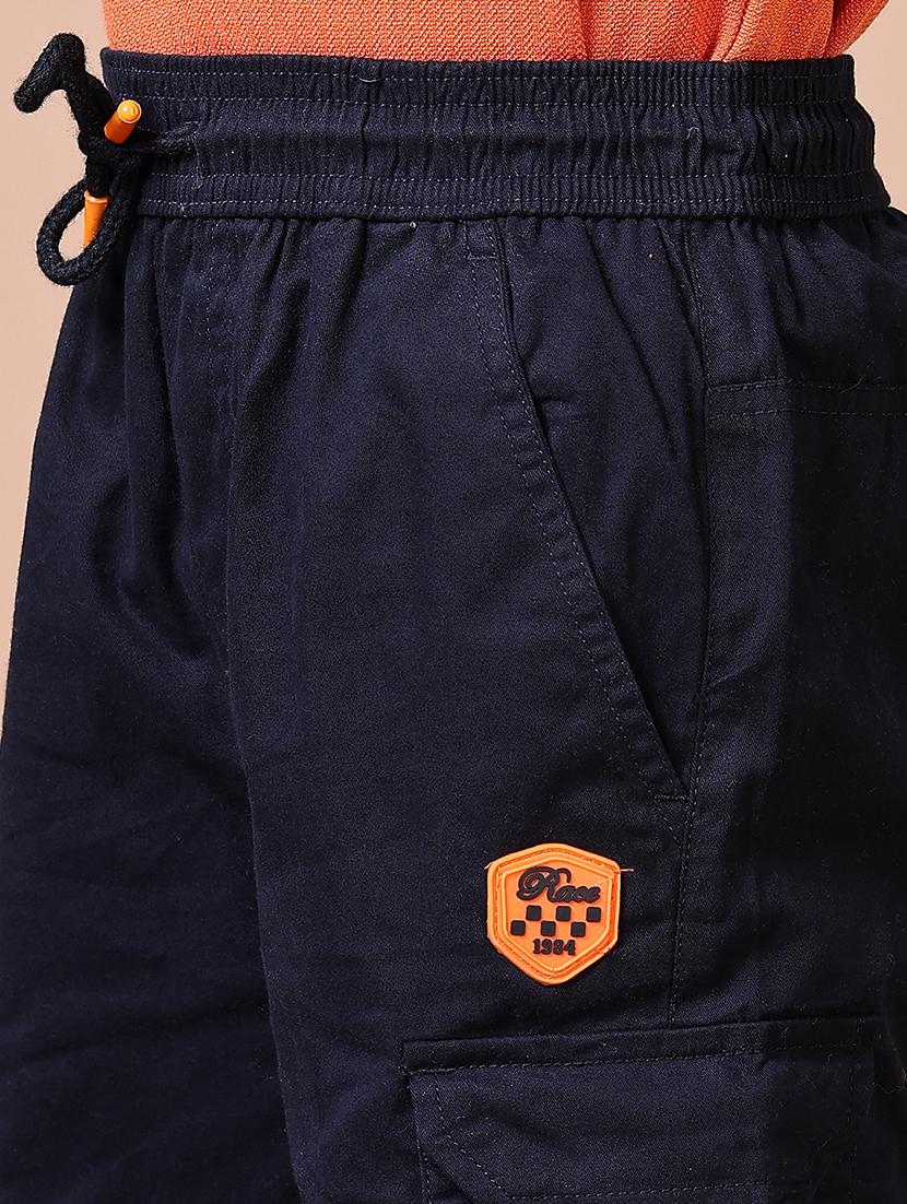 boys navy blue solid cargo - 21634629 - Standard Image - 5