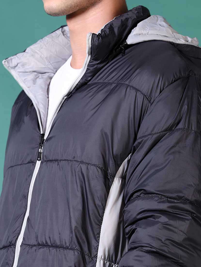 men solid long sleeve reversible puffer jacket - 21634652 -  Standard Image - 5