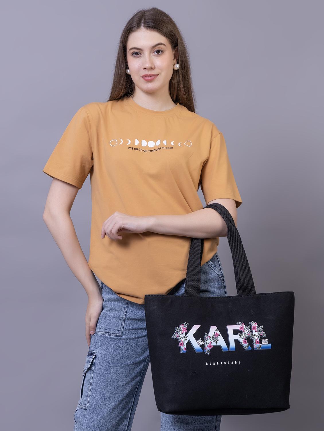 women typography structured tote - 21634676 - Standard Image - 5