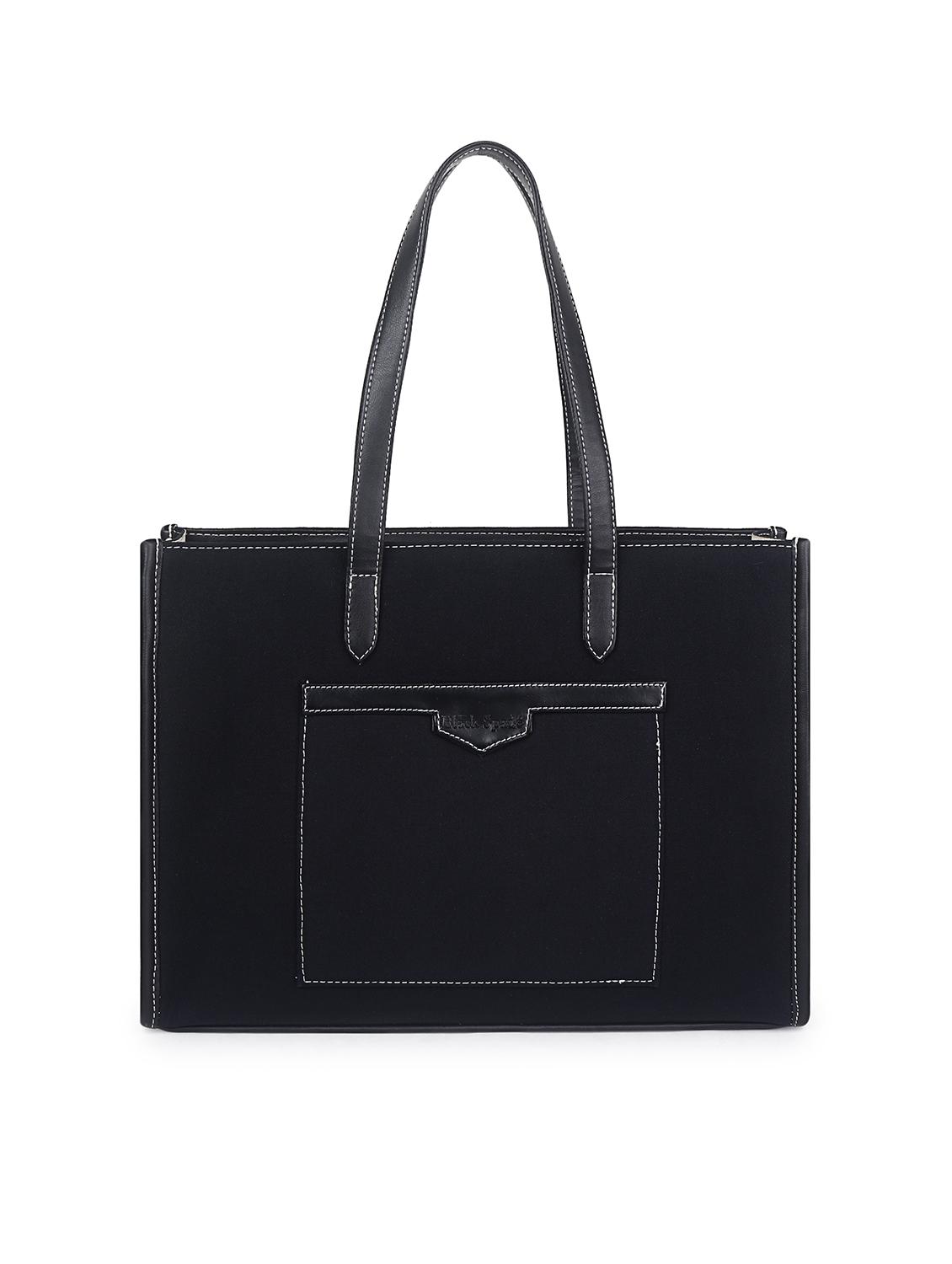 women black leatherette (pu) structured tote - 21634697 -  Zoom Image - 0