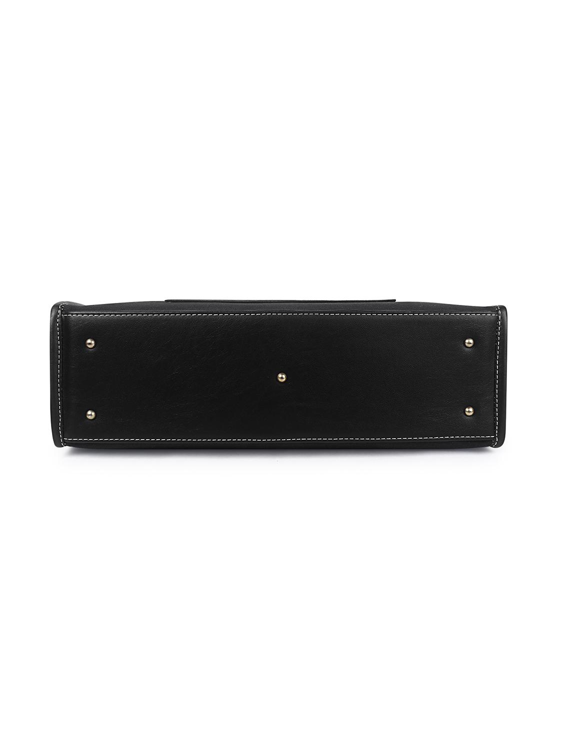 women black leatherette (pu) structured tote - 21634697 - Standard Image - 3