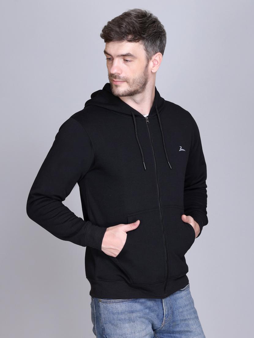 men solid long sleeve hooded sweatshirt - 21635007 - Zoom Image - 0