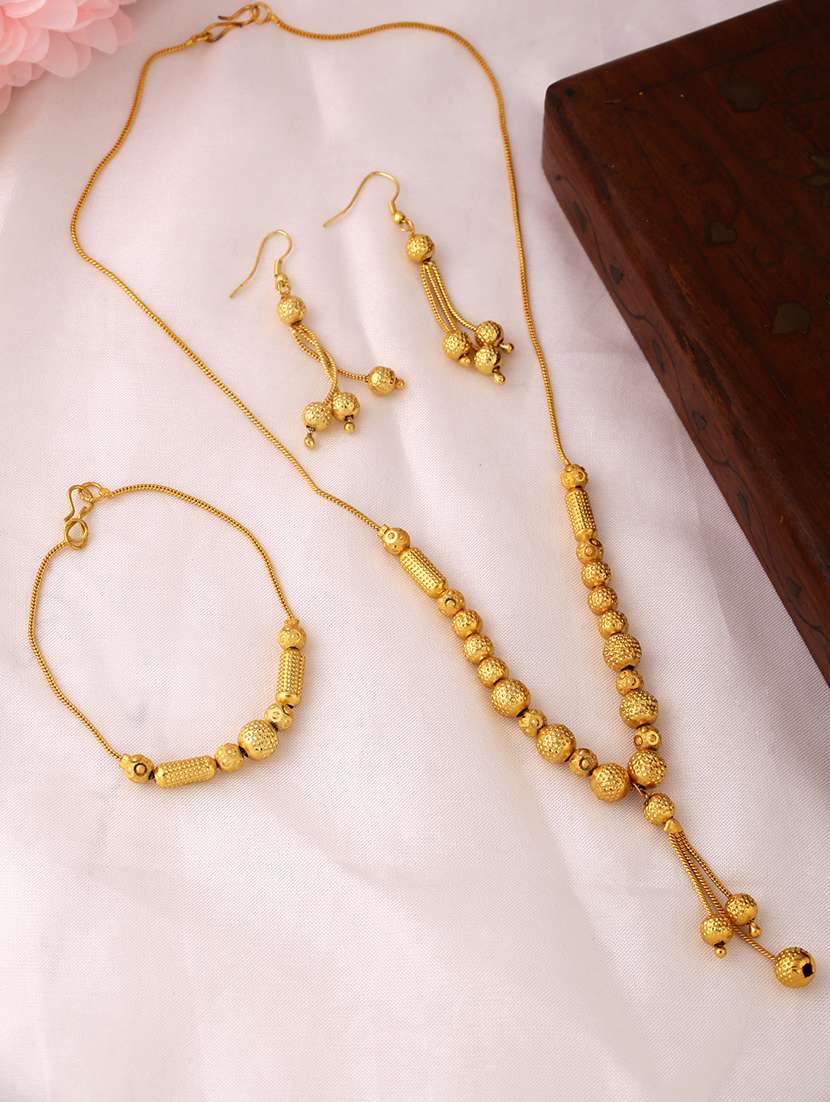 women gold plated mangalsutra with earrings & bracelet - set of 3 - 21635038 - Zoom Image - 0