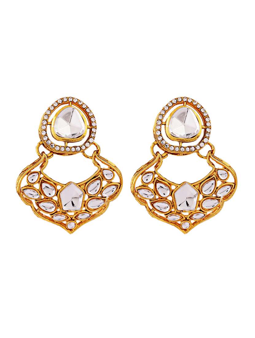 women white pearl & kundan work jewellery set with mangtika - 21635044 -  Standard Image - 3