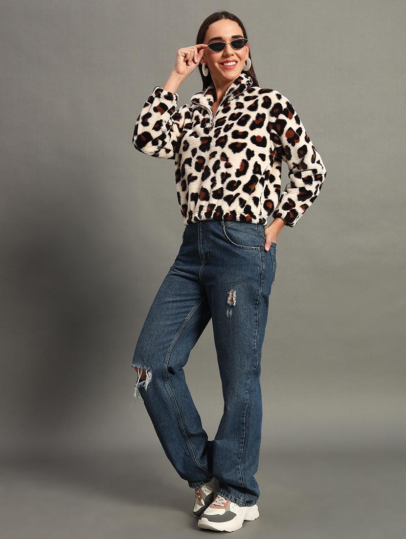 women long sleeves animal print sweatshirt - 21635065 - Standard Image - 3
