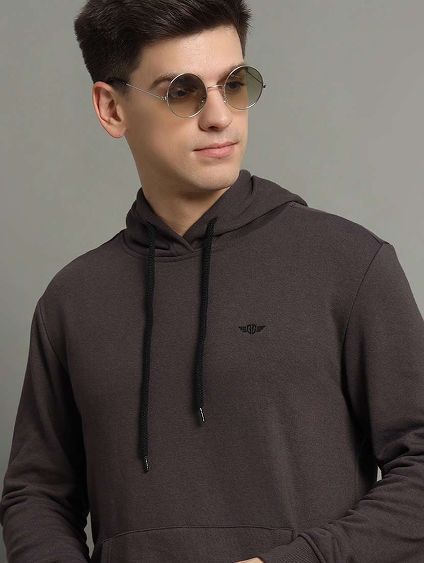 men long sleeve regular fit hooded sweatshirt - 21635090 -  Standard Image - 3