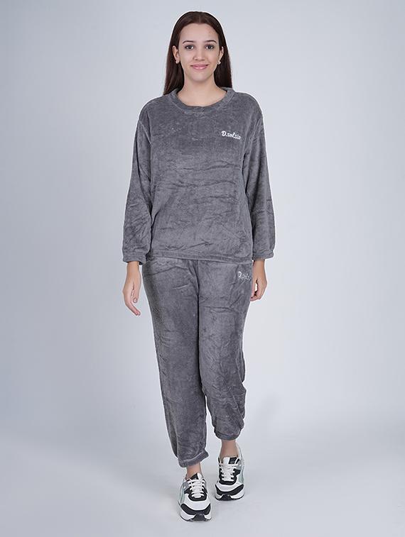 women solid round neck pyjama set - 21635399 - Zoom Image - 0