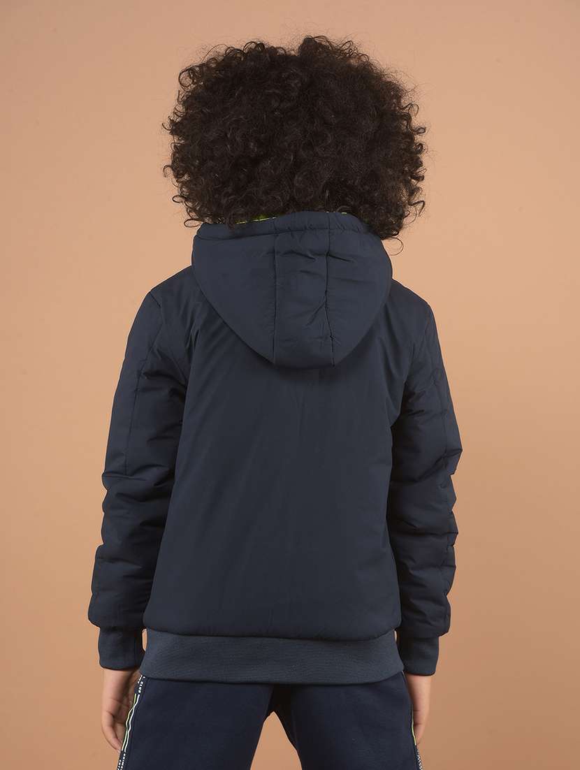 boys solid reversible hooded jacket - 21635448 -  Standard Image - 3