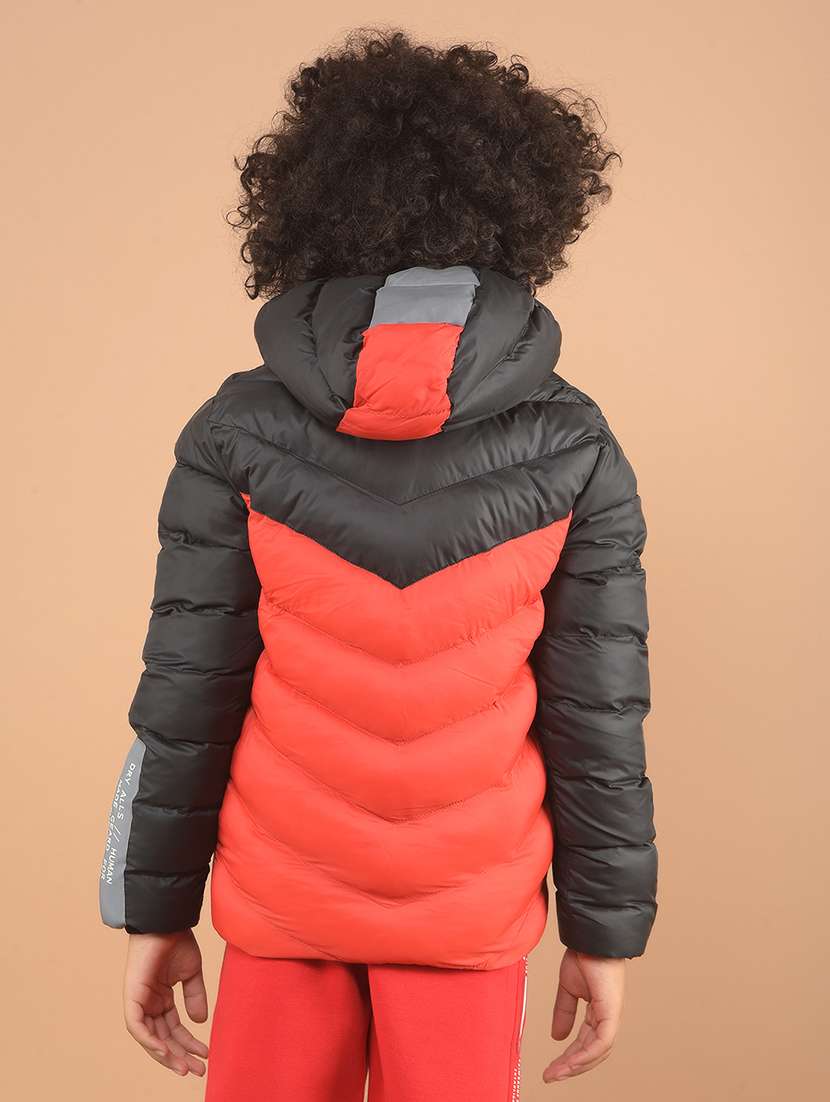 boys color block quilted hooded jacket - 21635449 -  Standard Image - 3