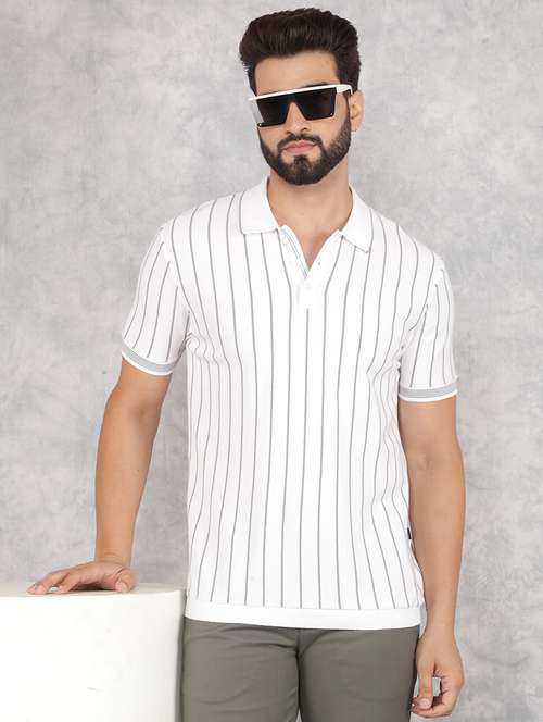 men striped short sleeve polo t-shirt - 21635486 - Standard Image - 0