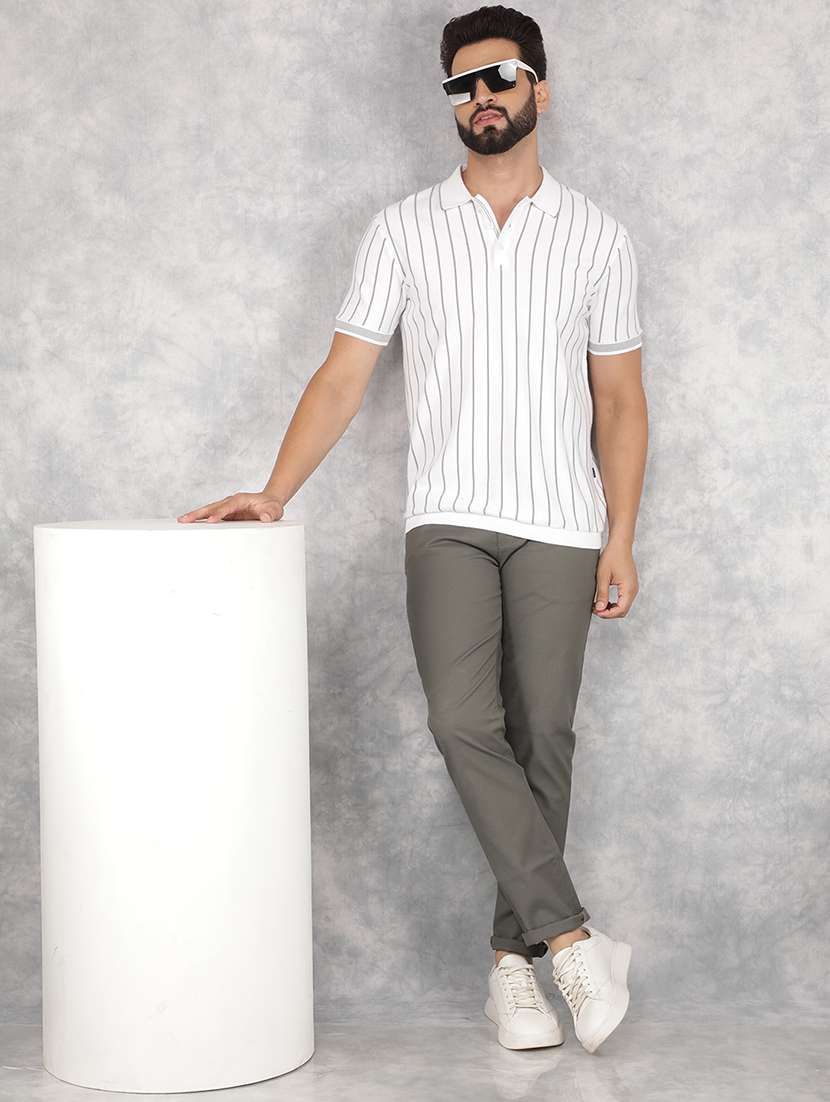 men striped short sleeve polo t-shirt - 21635486 - Standard Image - 3