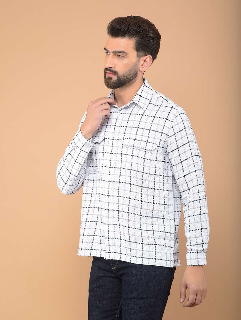 men checkered long sleeve casual shirt - 21635516 - Zoom Image - 0