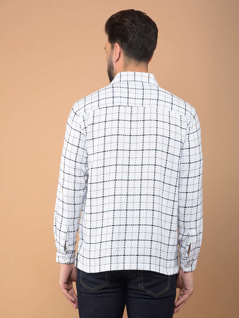 men checkered long sleeve casual shirt - 21635516 - Standard Image - 3