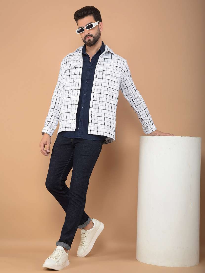 men checkered long sleeve casual shirt - 21635516 - Standard Image - 5