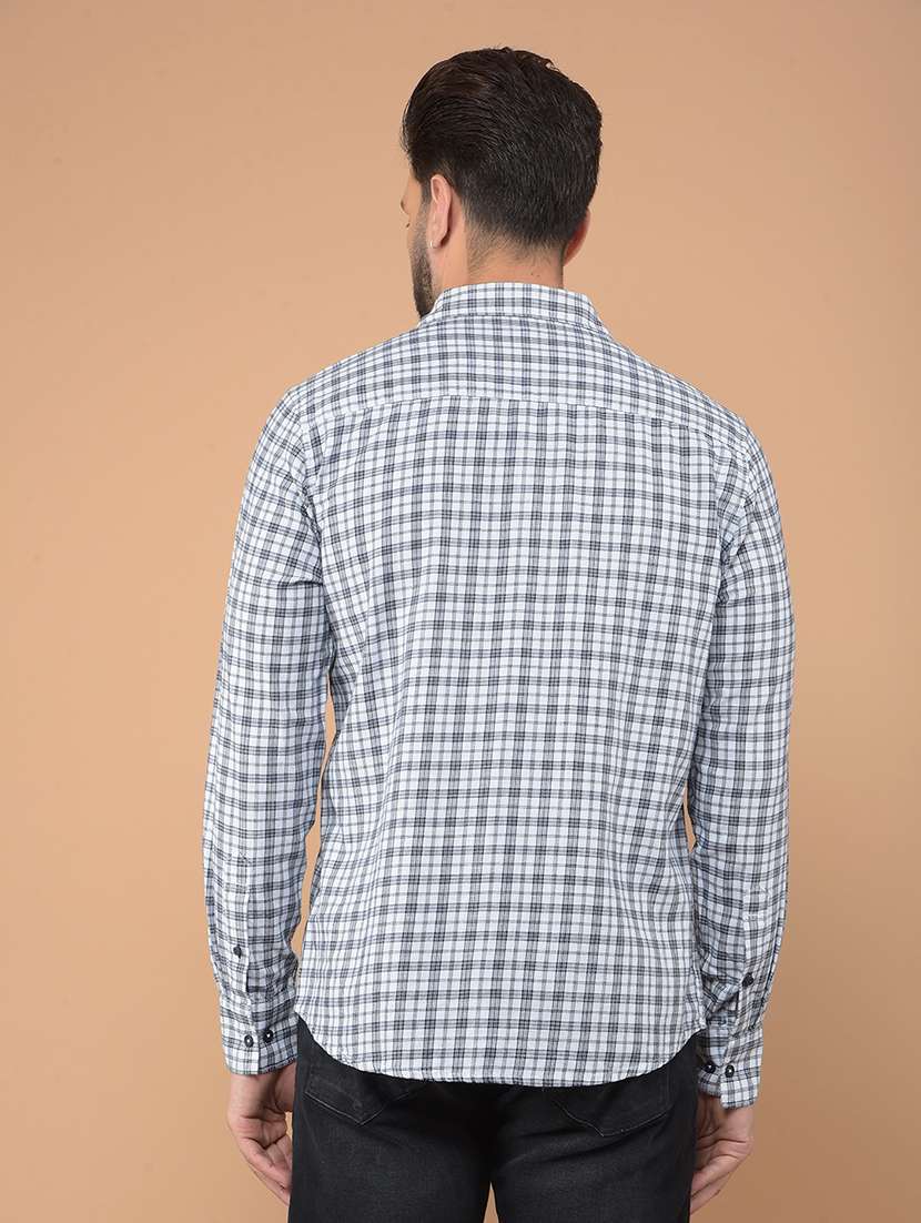 men checkered long sleeve casual shirt - 21635518 -  Standard Image - 3