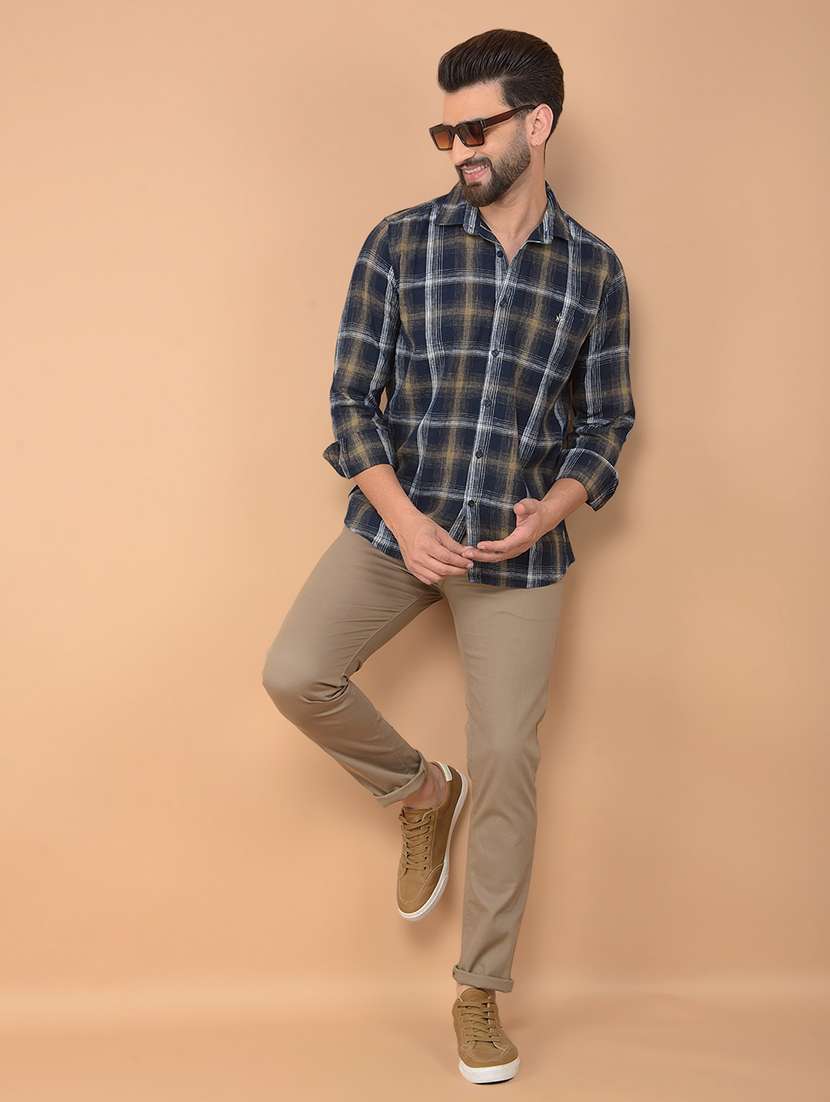 men checkered long sleeve casual shirt - 21635520 -  Standard Image - 3