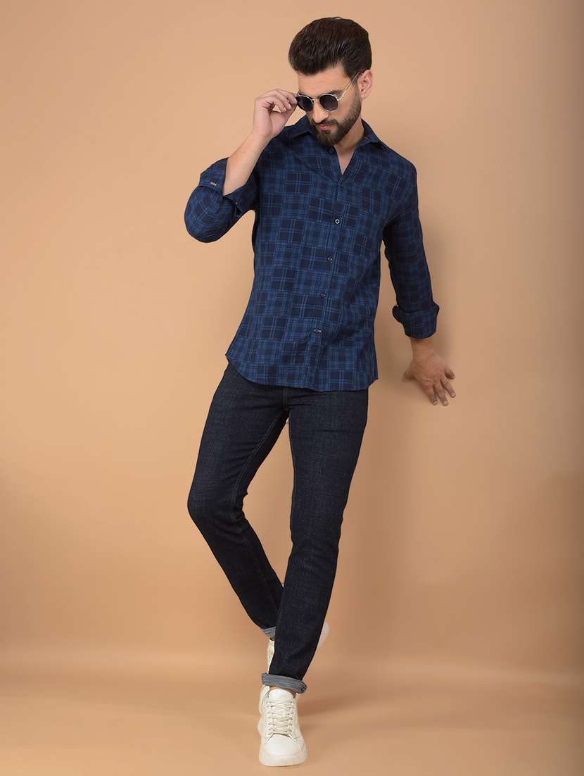 men checkered long sleeve casual shirt - 21635524 -  Standard Image - 3